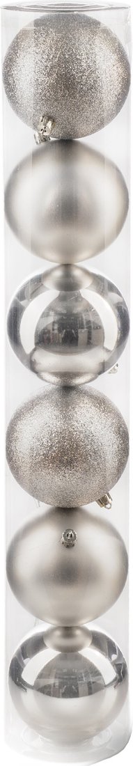 

Елочная игрушка Ausini VT25-04009-2 (серебристый, 6 шт)