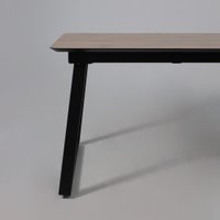 Кухонный стол Lepremo AV 1208 HPL+МДФ раздвижной 1200-1600x800 (дуб вотан/черный)
