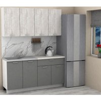 Готовая кухня ЭлиГард Lion 2 1.6 (ледяное дерево/дымчатый алмаз/королевский опал)