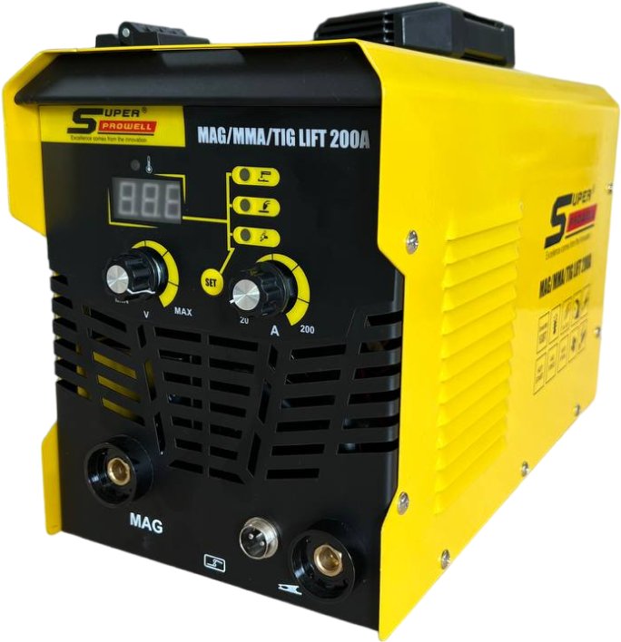 

Сварочный инвертор Super Prowell MAG/MMA/TIG Lift 200А (5 кг, без газа, съемный рукав)