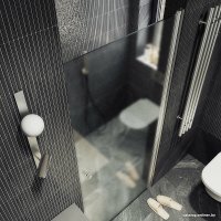 Душевая дверь MaybahGlass 198x80 MGD-808-5 (сатин стекло/хром матовый)