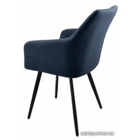 Стул Гальваник Диаманте Лофт (эмаль черный муар/Catania Dark Blue)