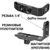 Крепление Zarrumi MP-IX5 для Insta360 X5, X4, X3 (черный)