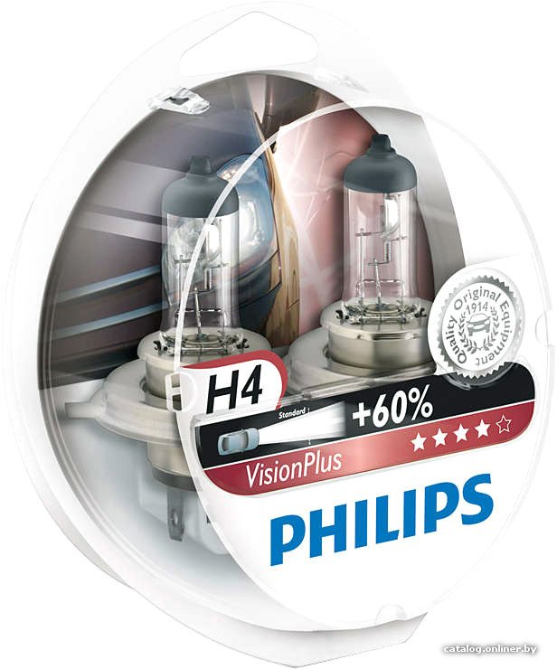 Галогенная лампа Philips H4 VisionPlus 2шт [12342VPS2]