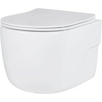 Унитаз подвесной Roxen Porto в комплекте с инсталляцией StounFix Dual Fresh 6 в 1 968478 (кнопка: брашированное золото)