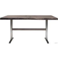 Кухонный стол Buro7 Двутавр 150 (с обзолом и сучками, дуб мореный/серебро)