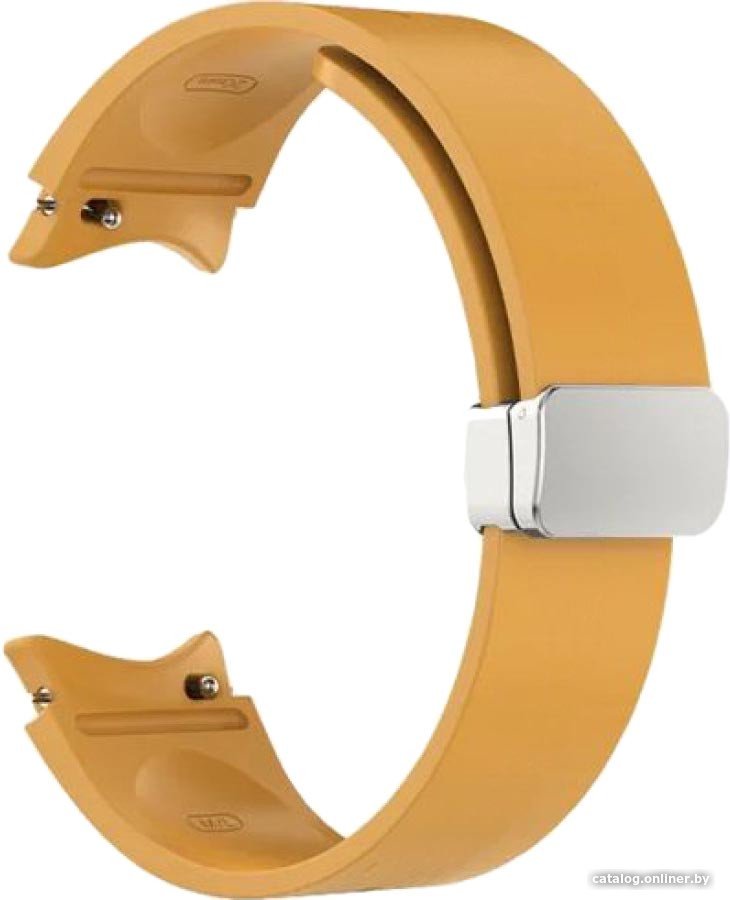 Ремешок Rumi Flex Buckle силиконовый для Samsung Galaxy Watch4/5/6 (20 мм, горчичный)