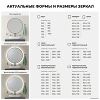  Wellsee Зеркало с фоновой LED-подсветкой 7 Rays' Spectrum 172201910, 55 x 100 см (с сенсором и регулировкой яркости освещения) в Бресте
