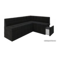 Угловой диван Мебель-АРС Атлантис правый 212x84x135 (велюр черный НВ-178 17)