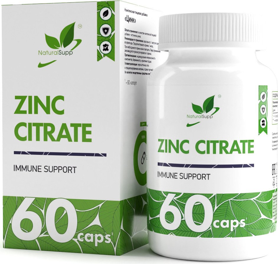 

Витамины, минералы NaturalSupp Цинк цитрат (Zinc Citrate), 60 капсул