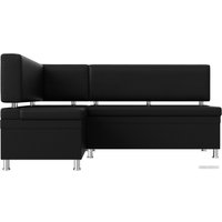 Угловой диван Лига диванов Стайл левый 114529L (экокожа черный)