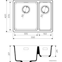 Кухонная мойка Omoikiri Kata 55-2-U BL
