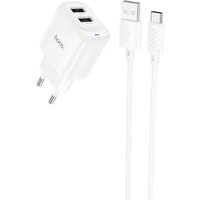 Сетевое зарядное Hoco C141A USB Type-C (белый)