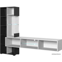 Стенка НК-Мебель Point тип-70 гостиная (белый/черный глянец) в Гродно