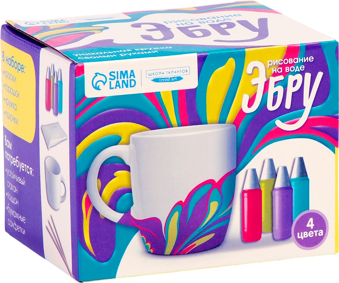 

Набор для создания поделок/игрушек Школа талантов Рисование на воде. Эбру. Создай свою кружку 7317836