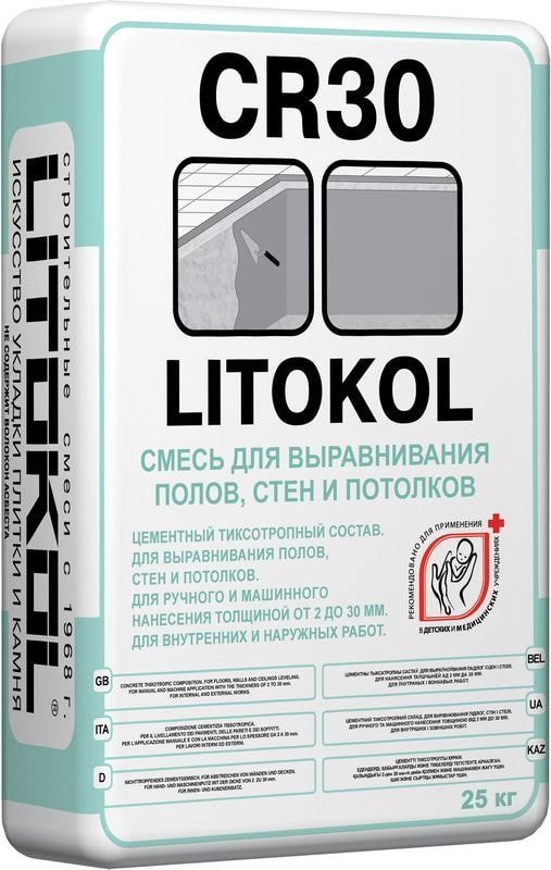 

Выравнивающая штукатурка Litokol CR30 (25 кг)
