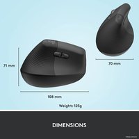 Вертикальная мышь Logitech Lift Left (графит) в Могилеве