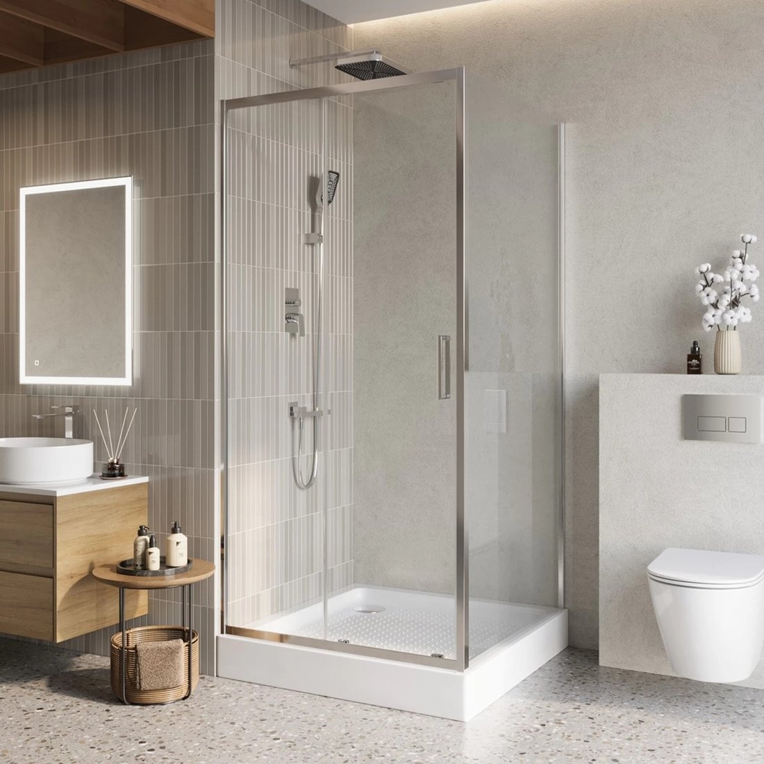 

Душевой уголок BelBagno LUCE-A-1-100/100-C-Cr