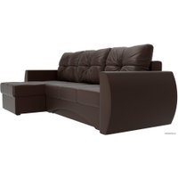 Угловой диван Лига диванов Сатурн 27983 (левый, экокожа, коричневый)