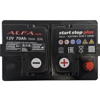 Автомобильный аккумулятор ALFA AGM R+ (70 А·ч)