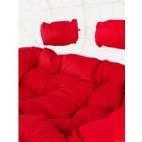 Подвесной диван M-Group Лежебока 11180106 (с белым ротангом/красная подушка)