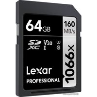 Карта памяти Lexar Professional 1066x SDXC LSD1066064G-BNNNG 64GB