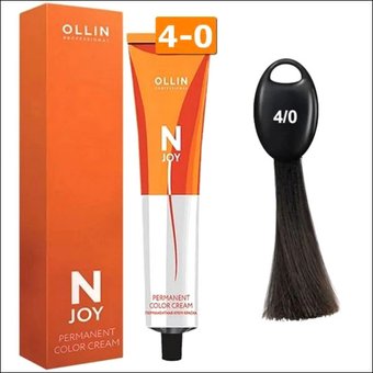 Крем-краска Ollin Professional N-Joy Color Cream 4/0 шатен 100 мл