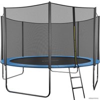 Батут GetActive Jump 12ft - 374 см с лестницей, внешней сеткой (синий)