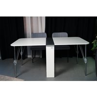 Стол-книга Stoloff Мечта 1600x850 (антрацит/белый, опоры складные, углы закругленные с роликами и ручками)