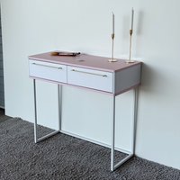 Туалетный столик без зеркала Shtabe Royal 5211 эко (зефир/белый/р.золото)