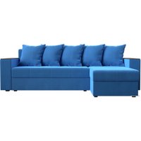 Угловой диван Лига диванов Дубай лайт правый 114154 (велюр голубой)