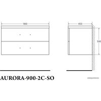  BelBagno Тумба под умывальник Aurora-900-2C-SO-BL (bianco lucido)