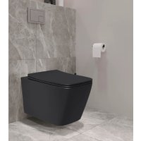 Унитаз подвесной Lauter Magdeburg с жест. сиденьем Soft Close 21103EC + Breez 21GN7072BM (черный матовый, скрытое крепление)