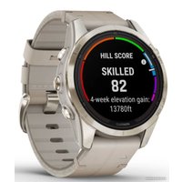Умные часы Garmin Fenix 7S Pro Sapphire Solar (мягкое золото/известняк, с кожаным и силиконовым ремешками)