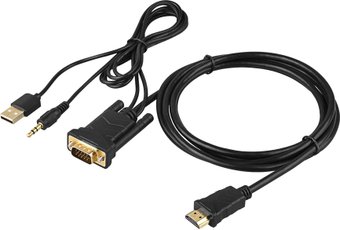 Кабель USBTOP VGA - 3.5 mm - USB - HDMI (1.8 м, черный)