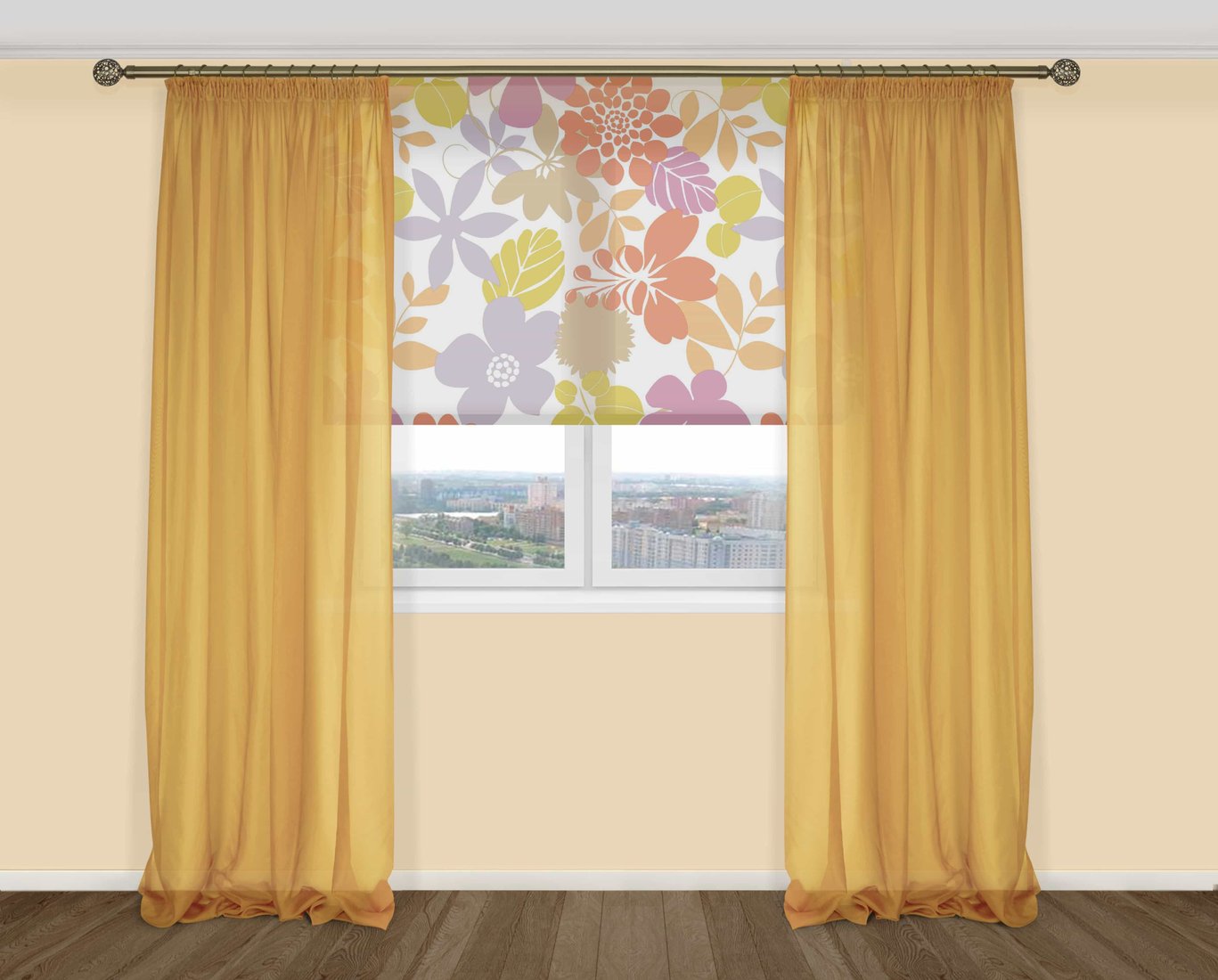 

Комплект гардин Delfa Voile СТШ/Д-050 Voile/047 2x2.7 м (янтарно-золотой, 2 шт)