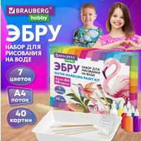 Набор для рисования BRAUBERG HOBBY ЭБРУ 40 картин А4 665354 в Гомеле