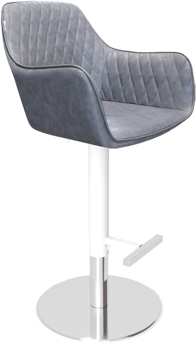 

Стул с подлокотниками Sheffilton SHT-ST38/S128 (угольно-серый/хром/белый муар)