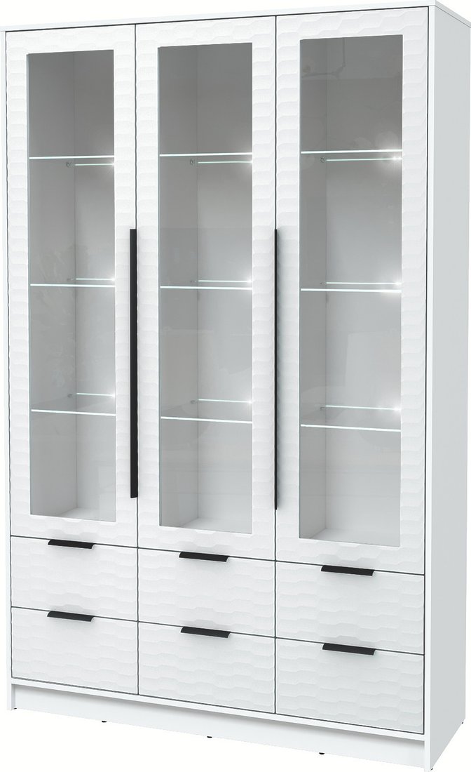 

Шкаф-витрина Интерлиния Концепт Зодиак КТ-ШВ3 с подсветкой (белый платинум/белый)