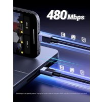 Кабель Ugreen L512 45064 USB Type-C - USB Type-C (2 м, черный)