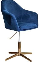 

Стул с подлокотниками AksHome Dubai (синий велюр/золото)