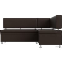 Угловой диван Лига диванов Стайл правый 114528 (экокожа, коричневый)