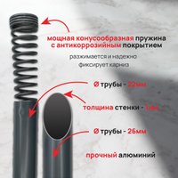 Карниз для ванны Comfort Alumin Раздвижной 250 (графитовый)