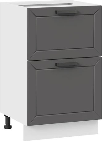 

Шкаф напольный Трия Лорас 1Н5Я2 с двумя ящиками (белый/холст вулкан)