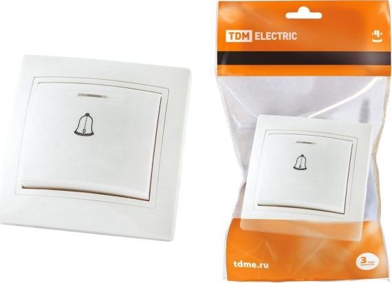 

Кнопка для звонка TDM Electric Таймыр SQ1814-0010 (белый)
