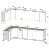 Готовая кухня Кортекс-мебель Корнелия Лира 1.5x2.9 без столешницы (капучино/оникс)