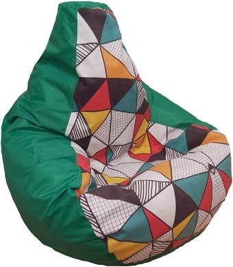 Кресло-мешок LoftyHome Груша XXL (оксфорд/велюр, зеленый)