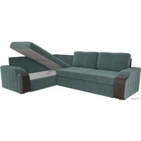 Угловой диван Лига диванов Николь 102971 (левый, велюр, бирюзовый)