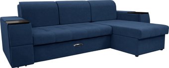 Сириус Лидер-13 с оттоманкой НПБ 285x165 (Eva 22 велюр синий)