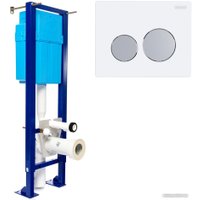 Инсталляция для унитаза SIAMP Bcu Ingenio с панелью Sphere (белый/клавиши матовый хром)